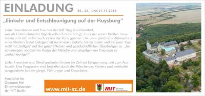 Einkehr und Entschleunigung auf der Huysburg vom 25.-27.11.12 - Einkehr und Entschleunigung auf der Huysburg vom 25.-27.11.12